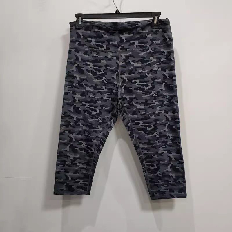 微瑕NO退换 外贸原单纯棉大码瑜伽中裤 女春夏高腰弹力紧身运动裤