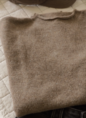 LADY H赫本推荐羊毛羊驼毛简约帆船领毛衣