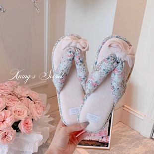 碎花人字拖日系可爱软底家居拖鞋 香香 夏季 海蒂花园 防滑女 秘密