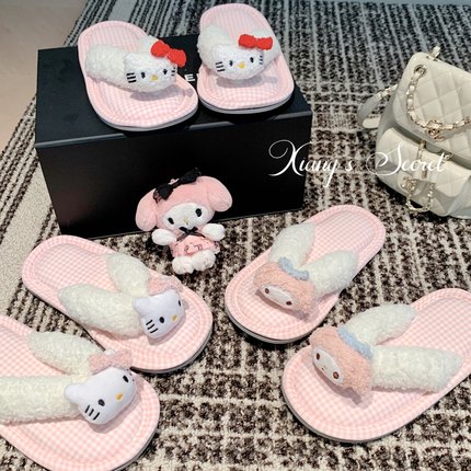 香香的秘密 原创2.0*卡通人字拖鞋外穿可爱百搭保暖居家防滑秋冬