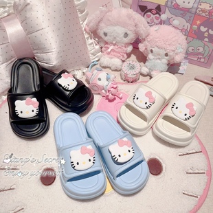 2025夏季 增高kitty巨好穿踩屎感厚底卡通居家拖鞋 外穿 秘密 香香