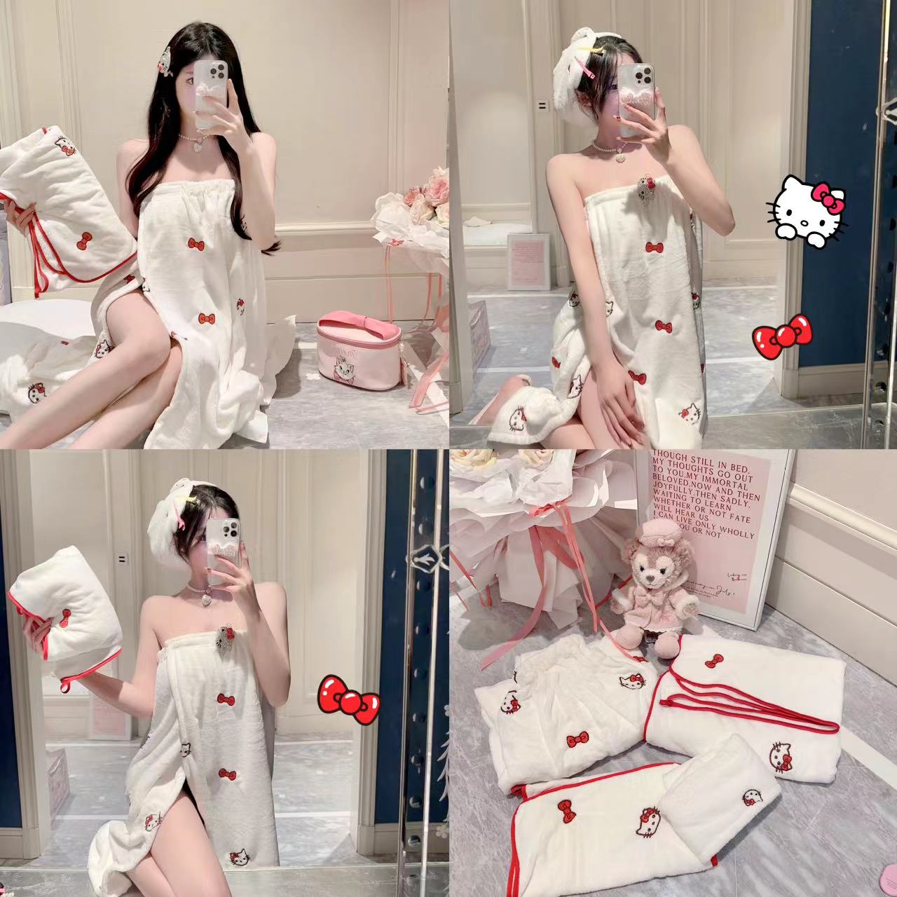 浴裙kitty可裹浴裙吸水速干
