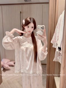 香香的秘密 珍妮月野兔* 甜美娃娃领家居服2026新冰丝睡衣秋冬女