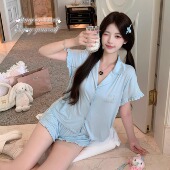 睡衣套装 香香 纯欲2025夏 裸感莫代棉短袖 短裤 秘密 海盐烫钻小k