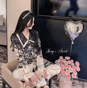 秘密 睡衣长袖 反转巴黎 家居服套装 春夏女 水钻轻奢气质时尚 香香