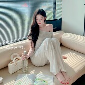 香香 秘密 海盐空气感棉麻斜肩T恤松弛感条纹大领口百搭上衣夏天