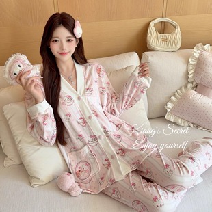 秋冬海岛绒睡衣纯欲家居服保暖可爱2025新 猫猫下午茶 香香 秘密
