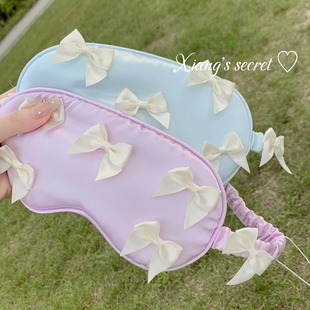 原创缎面舒适蝴蝶结眼罩少女遮光网红拍照 公主就寝 香香 秘密