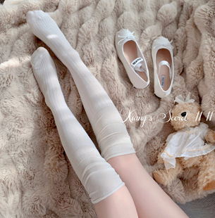 秋冬芭蕾保暖过膝堆堆袜女羊毛高筒显瘦百搭护 无限囤 香香 秘密