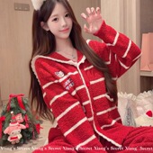 香香 加厚气质高级家居服 半边绒睡衣翻领2025冬季 秘密 好运小k