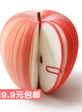 创意礼品水果便签本可撕3D立体苹果草莓梨子造型学生便利留言条