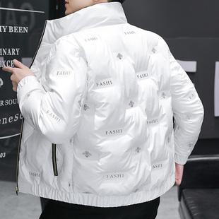 潮牌亮面棉衣男士秋冬新款棉服加厚保暖棉袄立领冬装潮流冬季外套