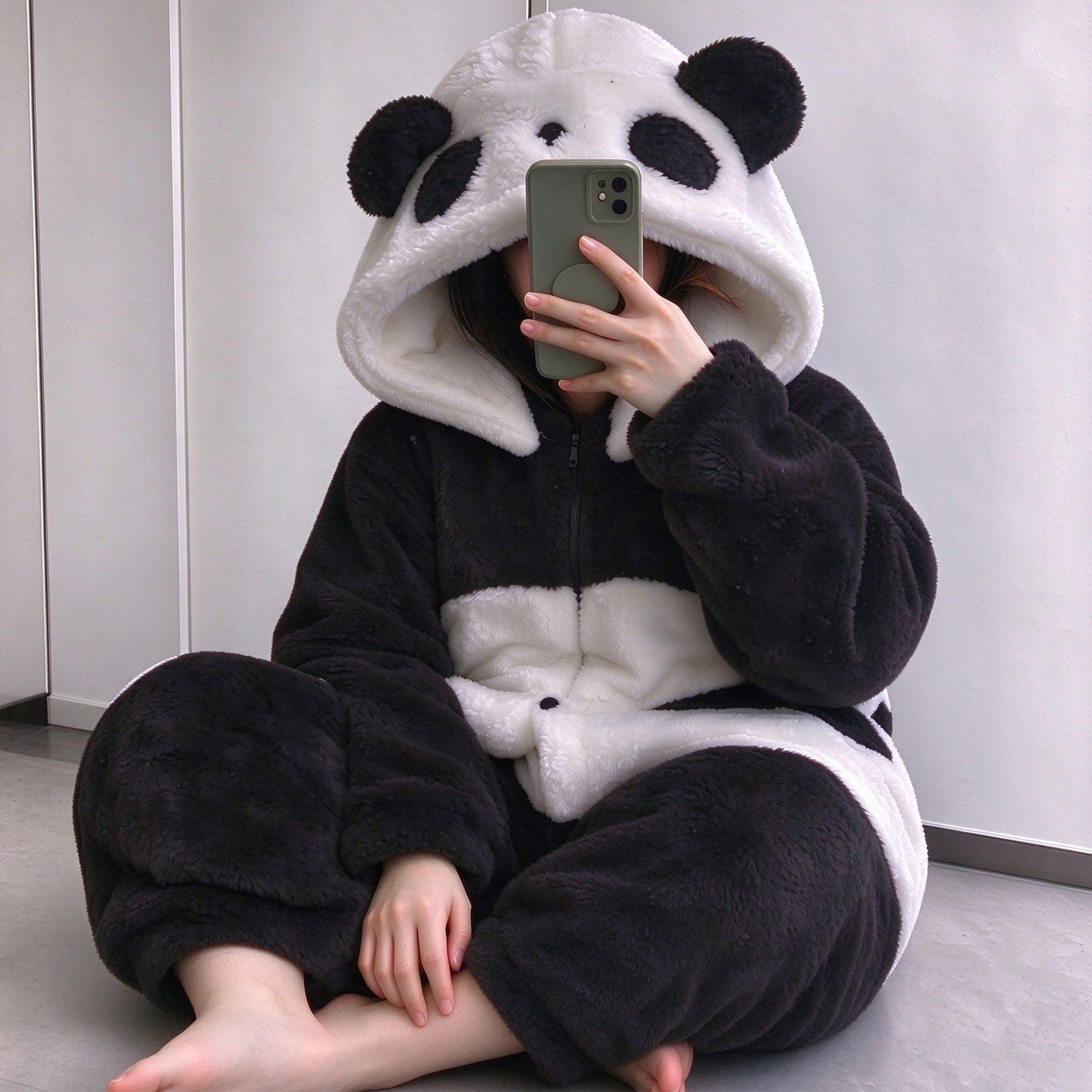 可爱卡通熊猫珊瑚绒睡衣女冬季睡袍浴袍加厚家居服套装2026年新款
