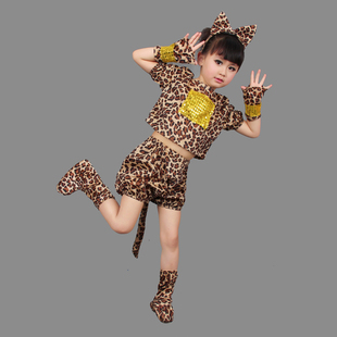 儿童动物小猫演出服女童波斯猫学猫叫舞台表演服幼儿可爱花猫舞蹈