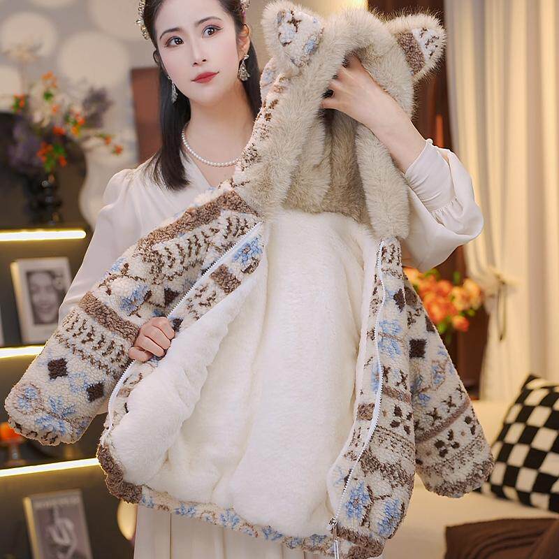 男女童加绒棉衣秋冬装2025新款儿童中大童宝宝洋气加厚羊羔绒外套