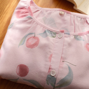 无简母鸡睡衣女士圆领秋冬纯棉布料100棉甜美磨毛法兰绒套装