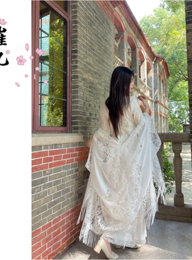 EACH崔九【百搭蕾丝披肩】蕾丝双色披肩春夏款