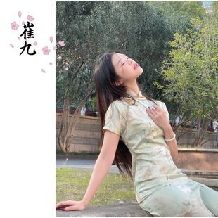 EACH崔九【望春山绿】春夏款连衣裙文艺苏式江南新中式改良旗袍