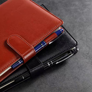 金派苏达4625商务笔记本A5棕色皮面本子带扣卡位单位加厚日记b5a5