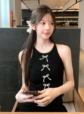 M900吊带背心女夏季外穿2026新款无袖上衣黑色辣妹性感短款高级感