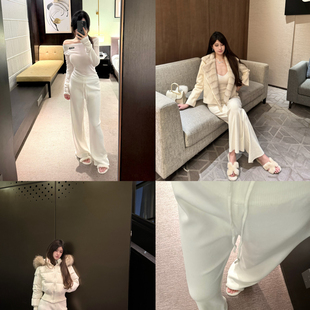 白色裤 M900阔腿裤 今年流行爆款 2025年新款 子宽松慵懒风早秋 休闲裤
