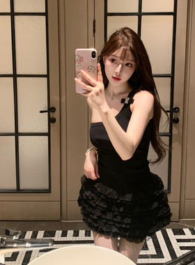 M900半身裙短裙女夏季2026新款今年流行爆款蛋糕裙黑色裙子小个子