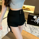 M900黑色休闲短裤 高腰显瘦a字热裤 女夏裤 子高街潮ins2026年新款