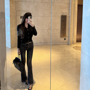 阔腿裤 M900牛仔裤 子喇叭裤 早秋裤 高腰今年流行显瘦穿搭 女2025新款