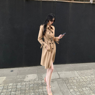 M900风衣外套女春秋新款 风衣外套气质高个子气质高级感 卡其色长款