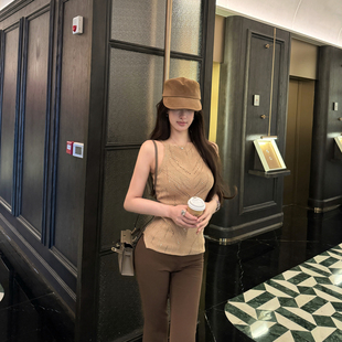 M900挂脖上衣女无袖 辣妹穿搭性感露背高级感 背心春秋外穿2025新款