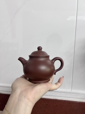 宜兴紫砂壶原矿龙血砂高潘壶160cc家用手工功夫茶壶茶具礼品套装