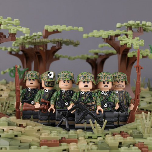 春季橡树迷彩士兵积木德人仔军事