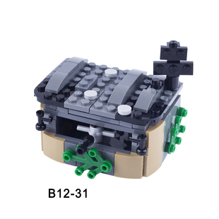 小颗粒积木军事场景配件碉堡防御堡垒男孩益智拼插模型玩具