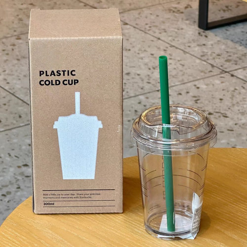 韩国星星2025新极简风系列限量经典女神情侣透明塑料吸管杯冷水杯