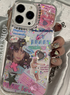 韩式复古风y2k辣妹13适用iphone17promax15 17pro手机壳reno14mate80pro滴胶16小米15小米17promax华为p70pro