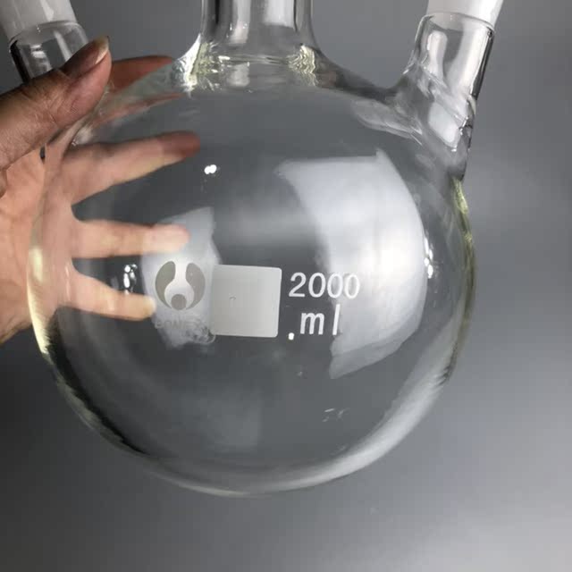 博美牌三口烧瓶玻璃三颈500ml/1000ml/2000ml标准磨口24*3可定做