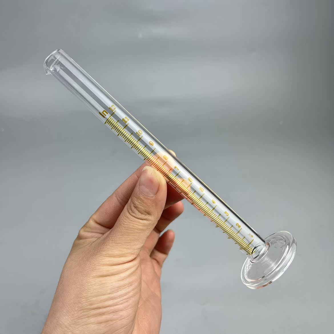 玻璃量入式量筒12ml分度0.1耐高温玻璃材质精密量器量筒可定做