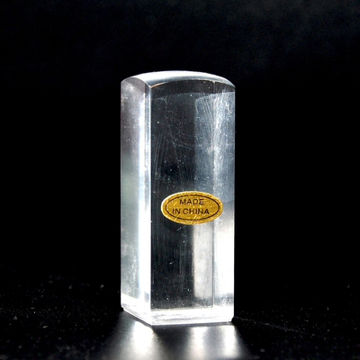 透明仿水晶有机玻璃正方形名字章