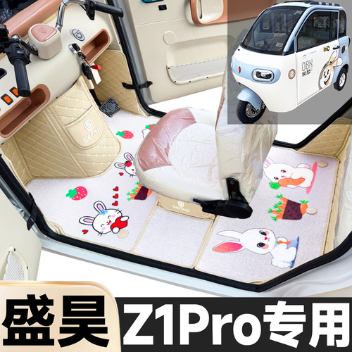 盛昊Z1Pro专用卡通图案低速电动三轮老年代步防滑全包围电车脚垫