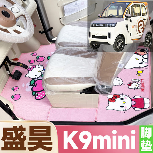 盛昊K9mini专用卡通图案低速电动四轮车 防水全覆盖雪尼丝圈脚垫