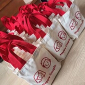 帆布袋定制印logo结婚伴手礼手拎喜糖包装 袋婚庆礼品袋手提袋定做