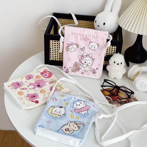 男女童出行休闲手拎斜跨帆布包包