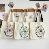 原创小众新款 2024手提帆布包男女夏上课大学生通勤外出单肩环保袋