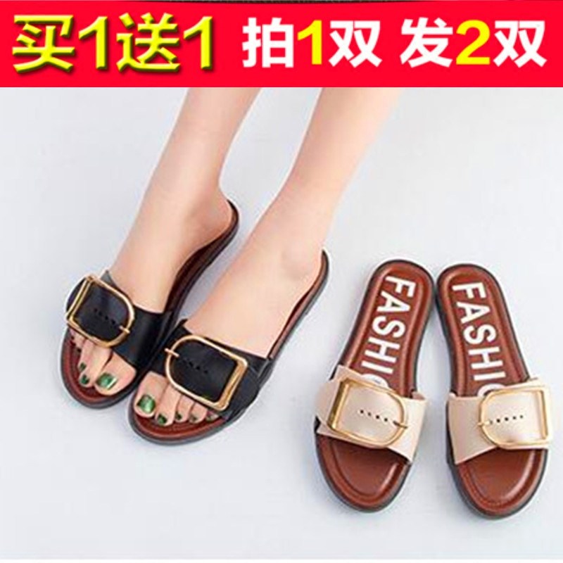 買壹送壹涼鞋女夏季厚底沙灘鞋孕婦平底休閑學生韓版大碼平跟原宿在類目 女鞋, 涼鞋中 - 來自Buy2taobao.com提供專業的淘寶代購服務