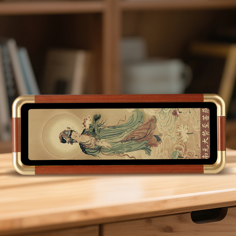 唐卡B立式相框装饰藏式风格八吉祥图镇宅祈福茶室背景墙摆件