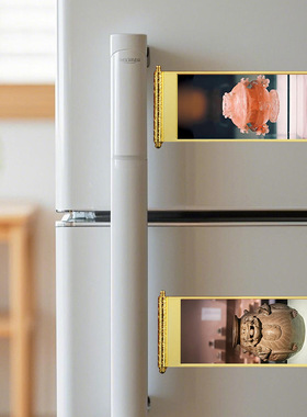 南京博物馆大号金属冰箱贴错银铜牛灯芙蓉石蟠蝙耳盖炉青釉神兽尊