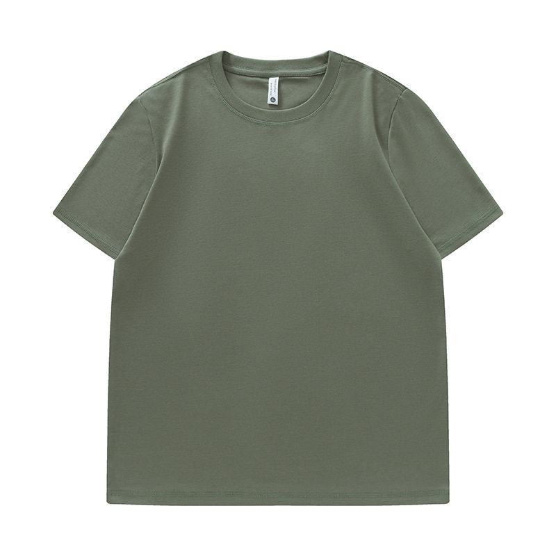 2025新款纯棉短袖T恤男女同款宽松圆领夏季全棉三防防水防污防油