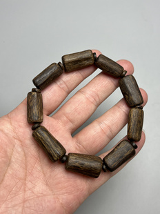 天然保真文莱沉香桶形桶珠随形随型手链手串17.74克造型料材原木
