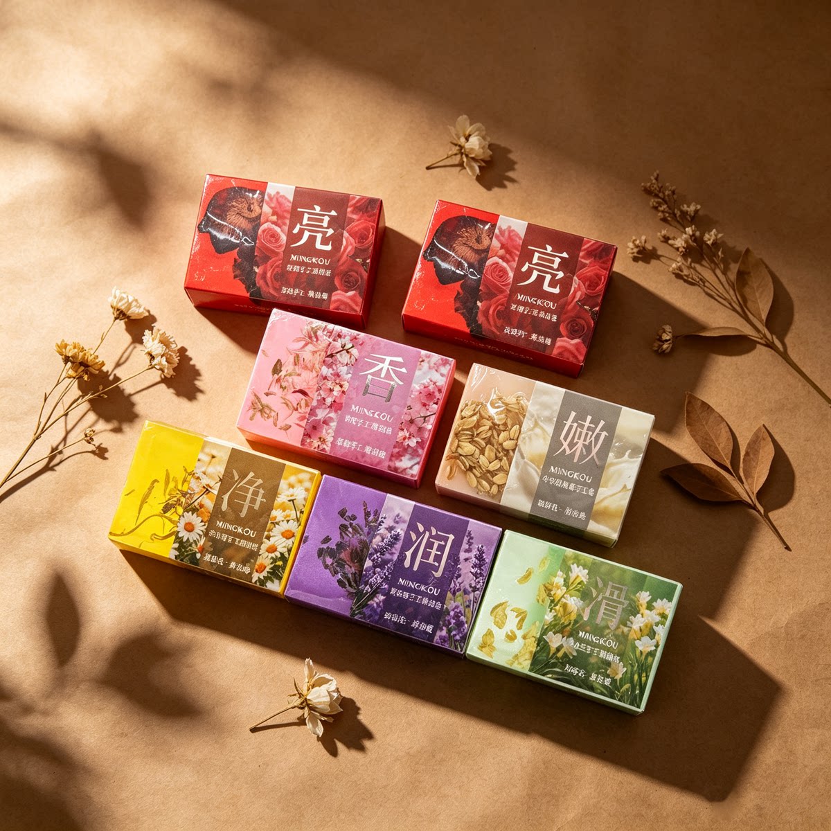 玫瑰薰衣草樱花精油手工皂