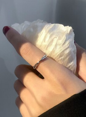 莫比乌斯925银戒指女小众设计轻奢高级感开口可调节